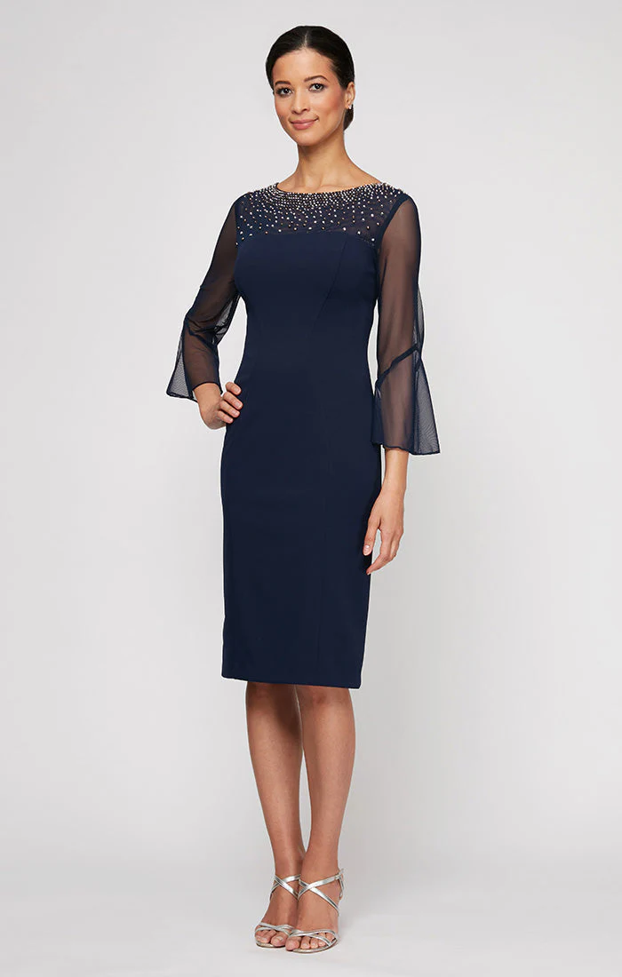 Alex Evenings 8160208 Short Cocktail Mother of the Bride Knee Length Dress - Primitiveus