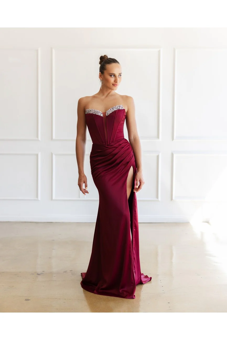 High Couture MJ1000 Prom Fitted Long Formal Corset Evening Dress - Primitiveus