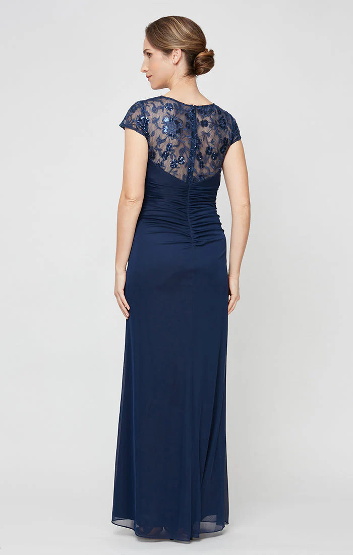 Alex Evenings 81171507 Long Lace Formal Mother of the Bride Sequin Dress - Primitiveus