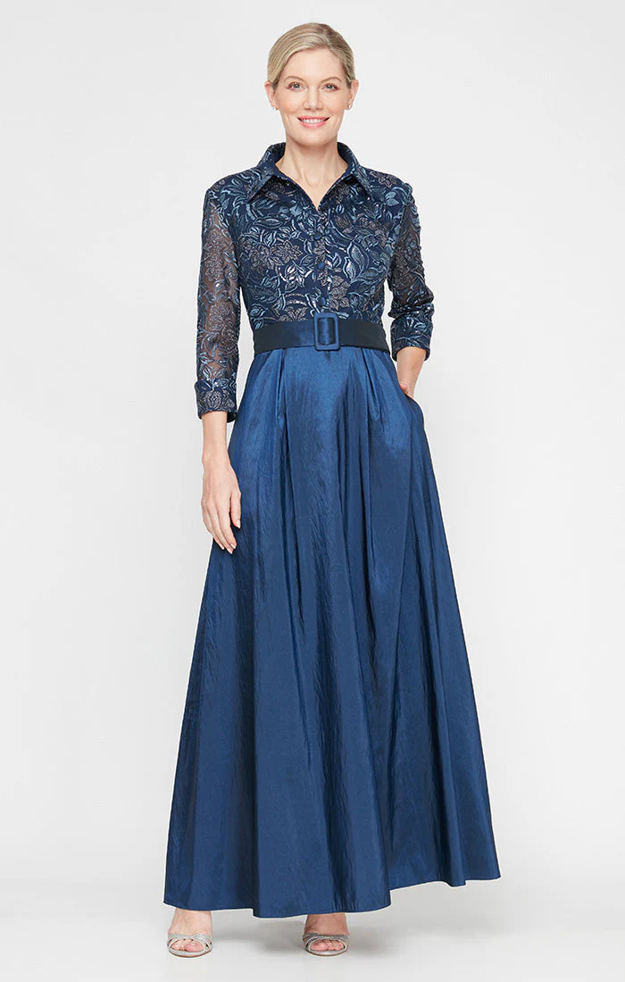 Alex Evenings 81171695 A Line Long Mother of the Bride Formal Evening Dress - Primitiveus