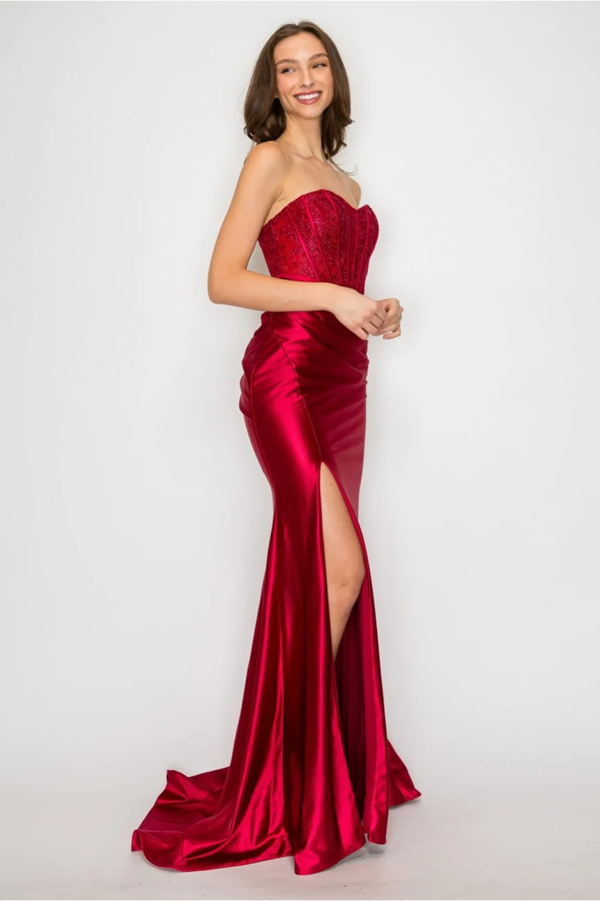 High Couture HC1023 Prom Long Formal Evening Lace Dress - Primitiveus