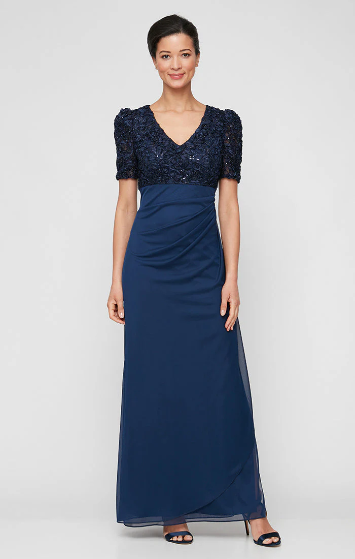 Alex Evenings 81122633 Ruffle Long Formal Mother of the Bride Dress - Primitiveus