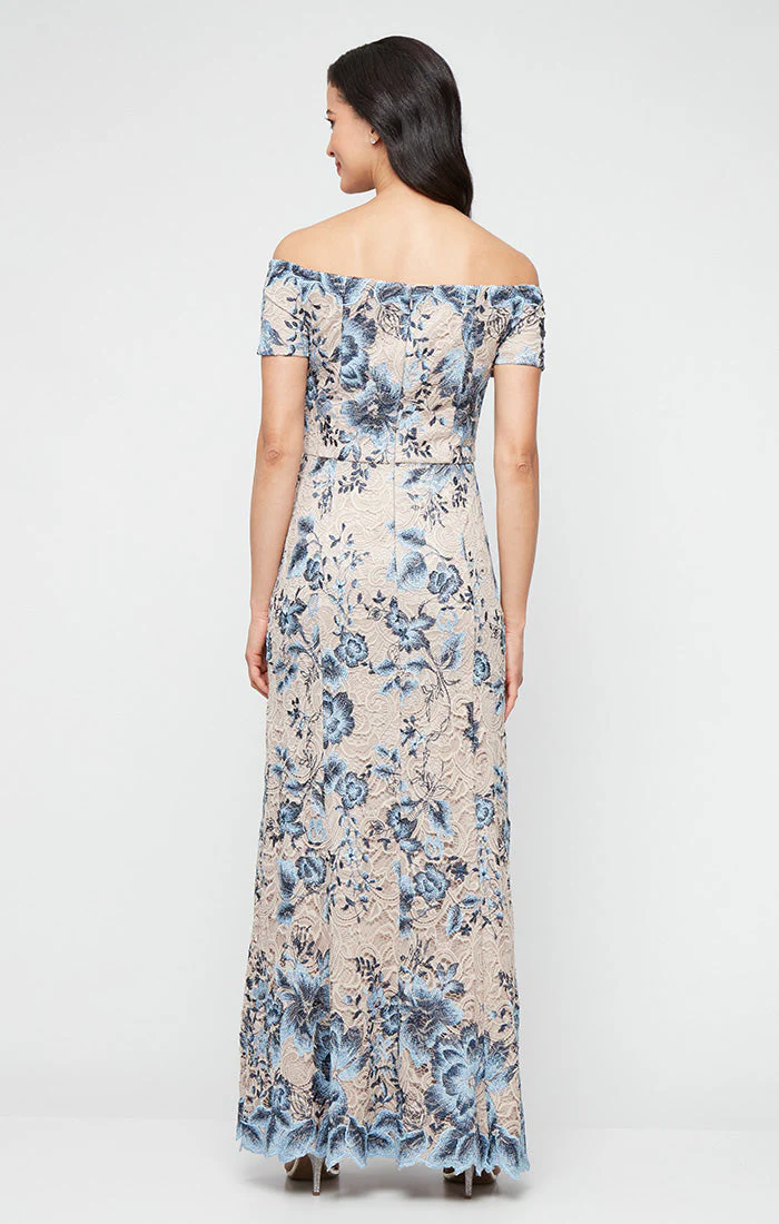 Alex Evenings 81122724 Long Formal Floral Lace Evening Dress - Primitiveus