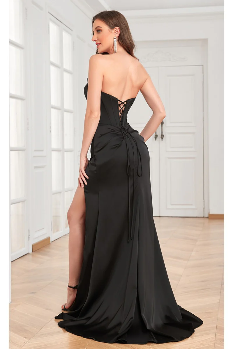 High Couture MJ1000 Prom Fitted Long Formal Corset Evening Dress - Primitiveus