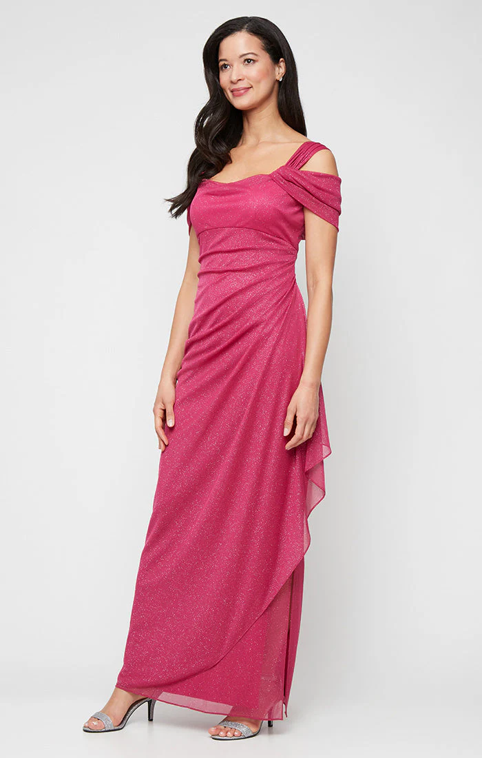 Alex Evenings 233026 Petite Long Glitter Formal Evening Dress - Primitiveus
