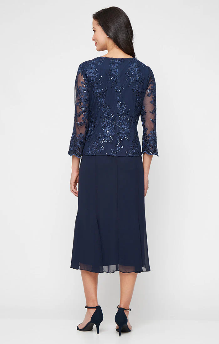 Alex Evenings 81171826 Sequin Mother of the Bride Jacket Midi Dress - Primitiveus