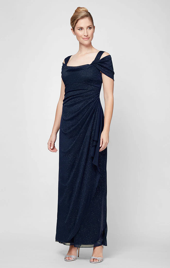 Alex Evenings 233026 Petite Long Glitter Formal Evening Dress - Primitiveus