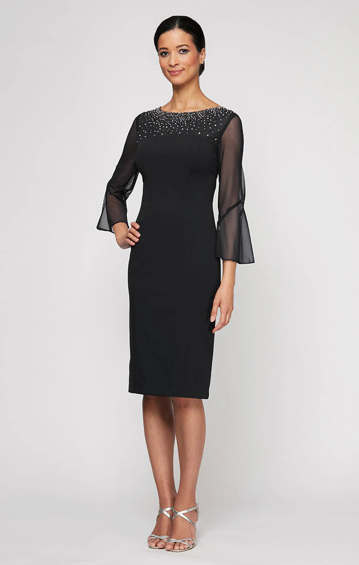 Alex Evenings 8160208 Short Cocktail Mother of the Bride Knee Length Dress - Primitiveus