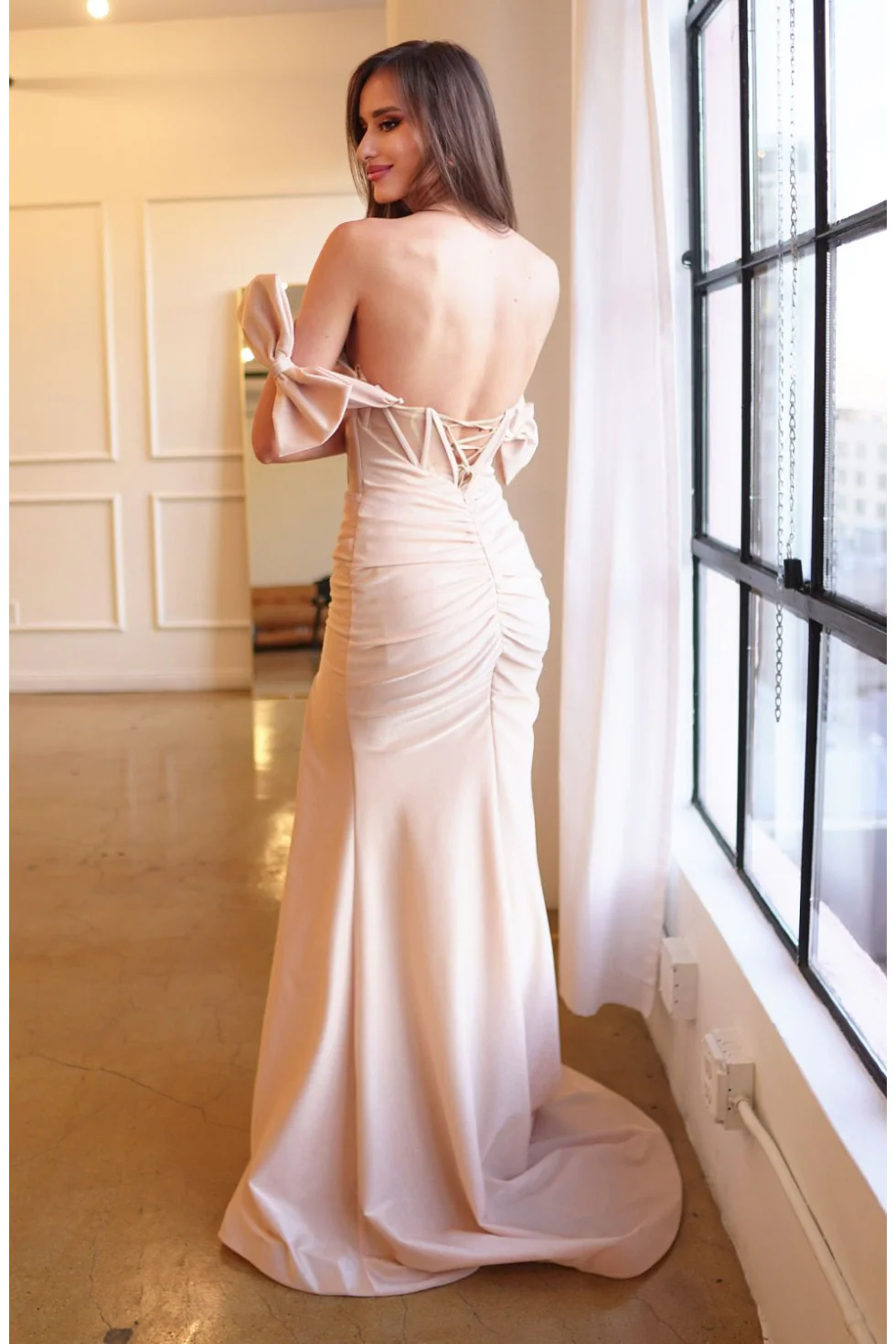 High Couture HC1028 Fitted Formal Long Slit Prom Dress - Primitiveus