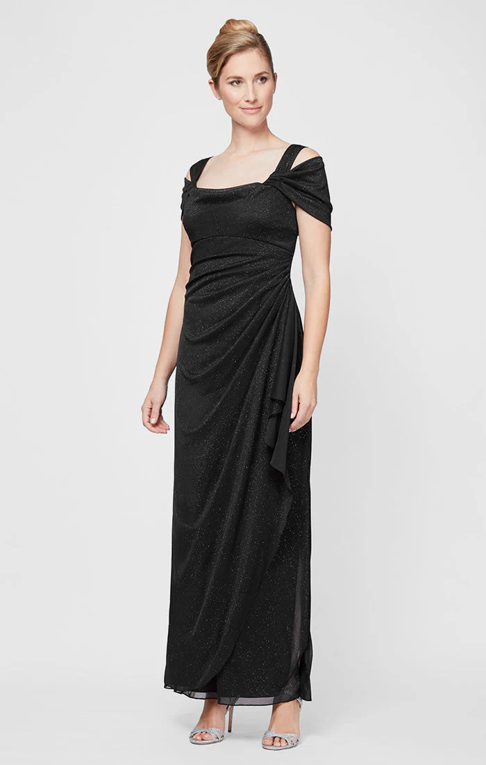 Alex Evenings 233026 Petite Long Glitter Formal Evening Dress - Primitiveus