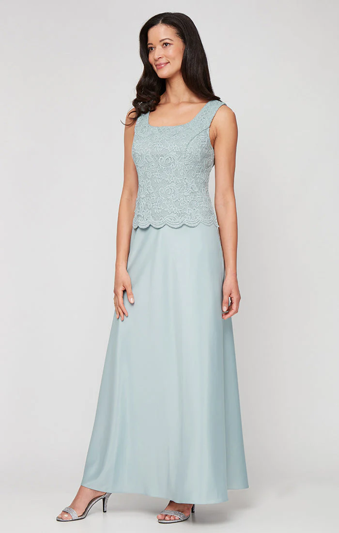 Alex Evenings 82122326 Long Petite Glitter Lace Mother of the Bride Jacket Dress - Primitiveus