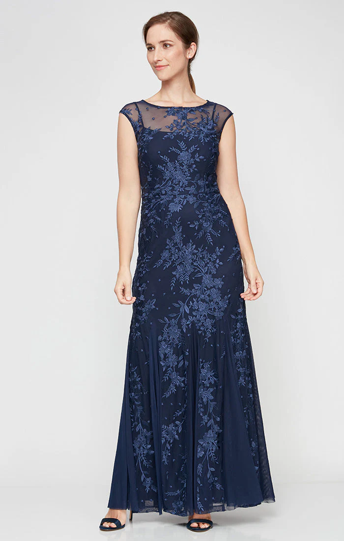 Alex Evenings 81171251 Long Formal Floral Mother of the Bride Dress - Primitiveus