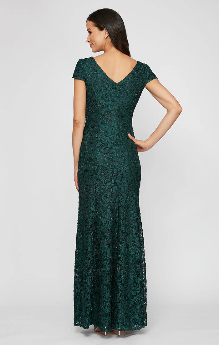 Alex Evenings 821223231 Formal Long Lace Petite Mother of the Bride Dress - Primitiveus